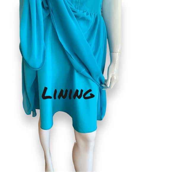 GUESS PEACOCK BLUE STRAPLESS CORSET BUSTIER PARTY DRESS. WOMEN’S SIZE 12 - Picture 7 of 10